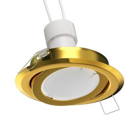 Deckeneinbaurahmen FABI, rund, schwenkbar, gold glänzend (GU10/MR16/GU5,3/50mm), PAR16, weiß, 6,74W, 630lm, 103°, matt
