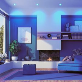 Deckeneinbaustrahler RIR Einbaurahmen eckig, inkl. Smart Home RGBW GU10 LED Lampe, 5,41W, 473lm (Farbe wählbar)