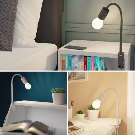 Klemmleuchte LELE mit Schwanenhals, E27 LED Lampe, Smart Home (Farbe, Leuchtmittel wählbar)