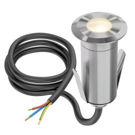 LED Bodeneinbauleuchte GLOX für außen, IP67, aluminium, rund, 33mm Ø (Lichtfarbe, Set wählbar)