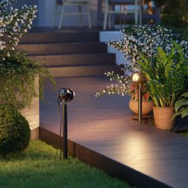LED Gartenstrahler MIBU schwarz mit Erdspieß für außen Edelstahl (Leuchtmittel wählbar)