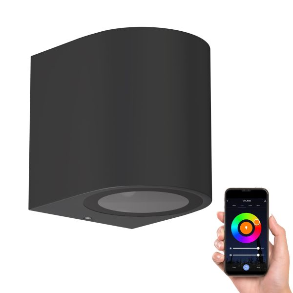 Wandleuchte ALSE Downlight für außen, Home (Farbe rund, Aluminium, GU10 LED Smart inkl. Lampe, 5,41W, 473lm wählbar) RGBW