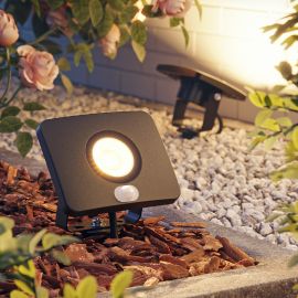 LED Gartenstrahler WEGA für außen, IP44, Bewegungsmelder, Stecker, 11,7 W, Bewegungsmelder (Lichtfarbe, Farbe wählbar)