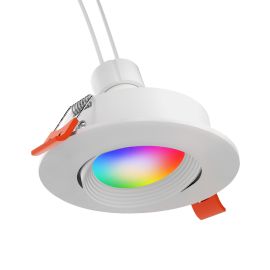 Decken-Einbaustrahler KUN, rund, schwenkbar + Smart Home RGBW GU10 LED Lampe 473lm