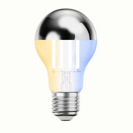 E27 LED Leuchtmittel, A60, warmweiß - kaltweiß (2700 - 7000 K), 4,8 W, 486lm, Smart Home, WLAN, Alexa, Kopfspiegel (silber)