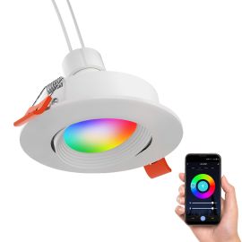 Decken-Einbaustrahler KUN, rund, schwenkbar + Smart Home RGBW GU10 LED Lampe 473lm