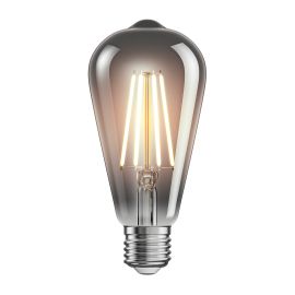 Leds Com E27 LED Leuchtmittel, ST64, extra warmweiß (1800 K), 7,6 W, 240lm, Rauchglas