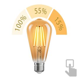 E27 LED Leuchtmittel, ST64, extra warmweiß (2500 K), 7,2 W, 814lm, 3-Stufen-Dimmer, goldfarben