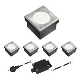 Leds Com GX53 Pflasterstein- Set NEOLUM für außen, 10 x10cm (Set, Leuchtmittel wählbar)