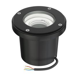 Bodeneinbauleuchte BOFU für außen, IP67, schwenkbar, schwarz, rund, 150mm Ø, 1x GU10 max. 15W