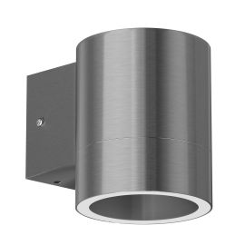 Wandleuchte BIDO für außen, IP44, Downlight, aluminium matt, rund, 1x GX53 max. 60W