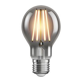 E27 LED Leuchtmittel, A60, extra warmweiß (1800 K), 7,5 W, 370lm, Rauchglas