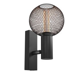 Leds Com Vintage Wand-Leuchte FARE, Retro, schwarz, schwenkbar, inkl. E27 LED, G120, extra warmweiß, 4W, 220lm