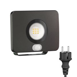 Leds Com LED Gartenstrahler WEGA für außen, IP44, Bewegungsmelder, Stecker, 11,7 W, Bewegungsmelder (Lichtfarbe, Farbe wählbar)