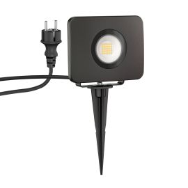 Leds Com LED Gartenstrahler Wega mit Erdspieß für außen, schwarz, 28,005W, 2361lm, warm-weiß