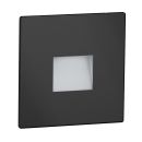 LED Treppenlicht/Wandeinbauleuchte FOW für innen und außen, Downlight, eckig, schwarz, 85 x 85mm, kaltweiß