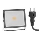 LED Gartenstrahler FLIN für außen, IP66, Stecker, schwarz, 11,5 W, 837lm, warmweiß