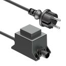 20W LED Trafo-Netzteil/Transformator für Stecksystem NEMO, Stecker, 12V AC, schwarz, IP65