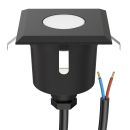 LED Bodeneinbauleuchte AGENA für außen, IP65, schwarz, eckig, 6 x 6cm, warmweiß