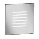 LED Treppenlicht/Wandeinbauleuchte FEX für innen und außen, Gitter, eckig, edelstahl, 85 x 85mm, warmweiß