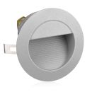 LED Treppenlicht/Wandeinbauleuchte für innen und außen, Downlight, rund, grau, 125mm Ø, warmweiß