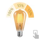 E27 LED Leuchtmittel, ST64, extra warmweiß (2500 K), 7,2 W, 814lm, 3-Stufen-Dimmer, goldfarben