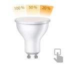 GU10 LED Leuchtmittel, PAR16, warmweiß (2700 K), 5,8 W, 500lm, 107°, 3-Stufen-Dimmer, matt